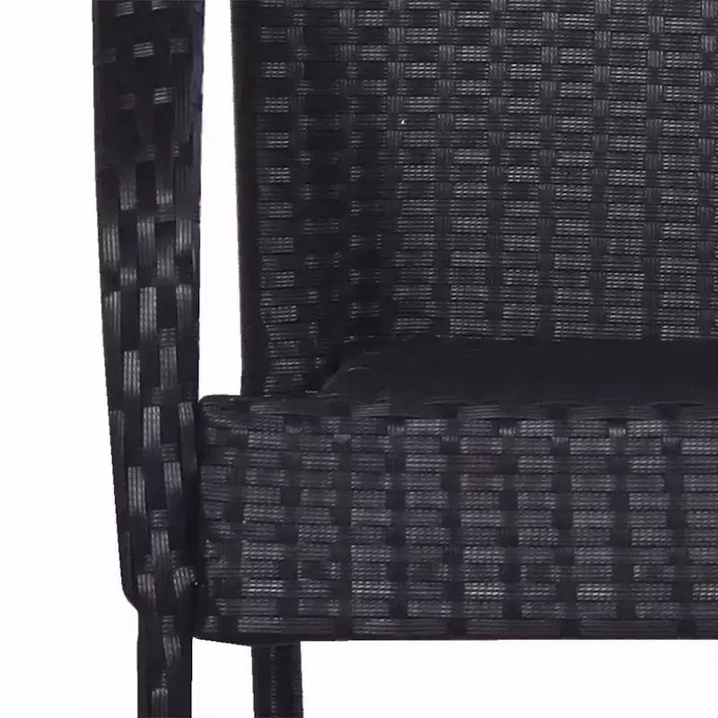 vidaXL Essgruppe Akazie Massivholz, PE Rattan, pulverbeschichteter Stahl