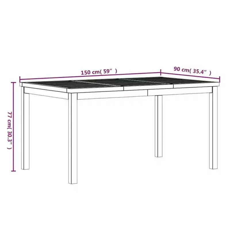 vidaXL Garten Essgruppe Teak Massivholz Feingeschliffen Natur Standard