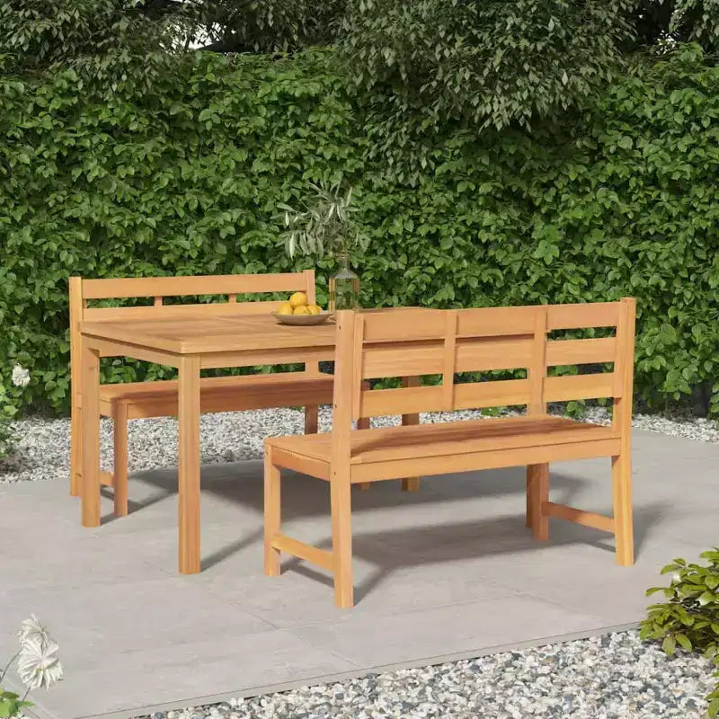 vidaXL Garten Essgruppe Teak Massivholz Feingeschliffen Natur Standard