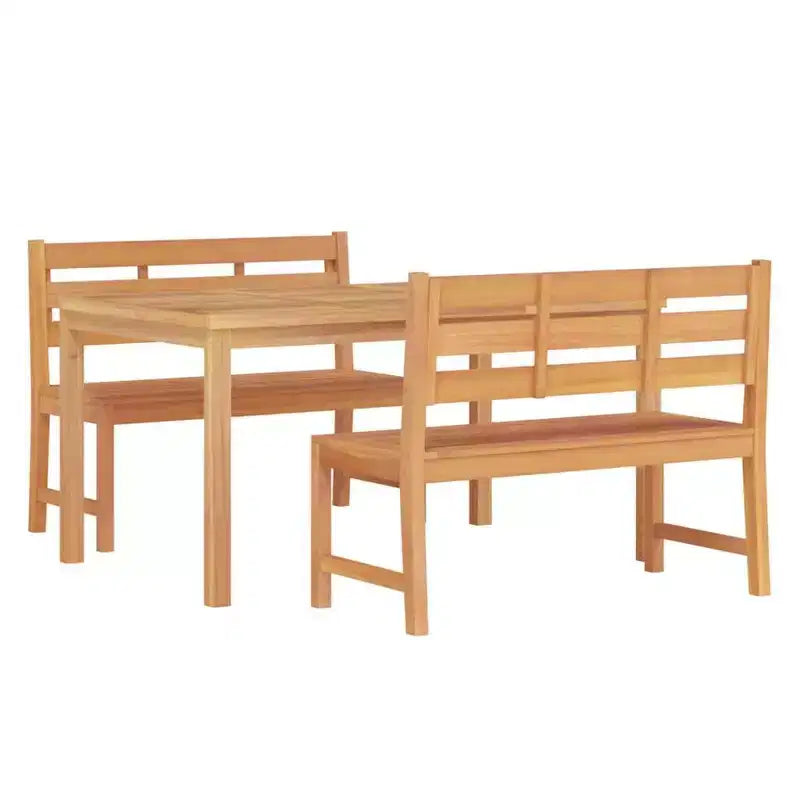 vidaXL Garten Essgruppe Teak Massivholz Feingeschliffen Natur Standard
