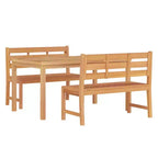 vidaXL Garten Essgruppe Teak Massivholz Feingeschliffen Natur Standard