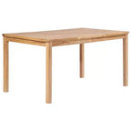 vidaXL Garten Essgruppe Teak Massivholz Feingeschliffen Natur Standard