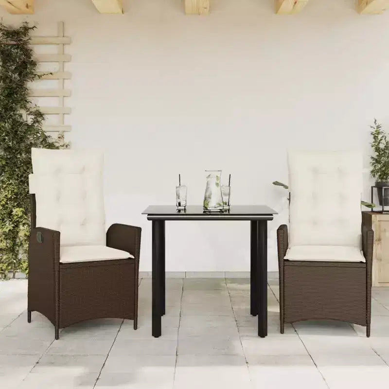 vidaXL Outdoor-Essgruppe aus Polyrattan