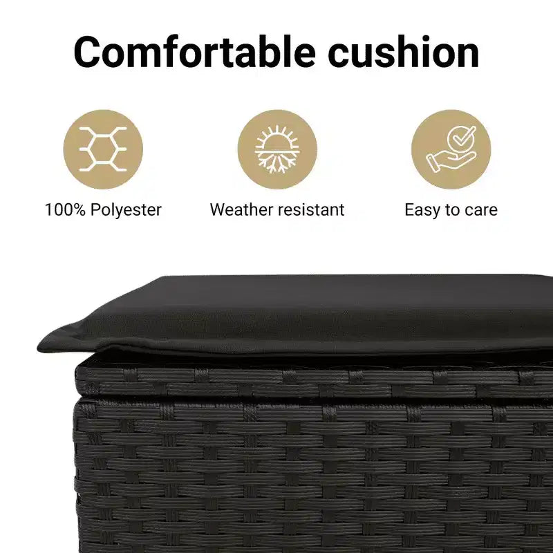 vidaXL Gartensitzgruppe mit Kissen Polyrattan