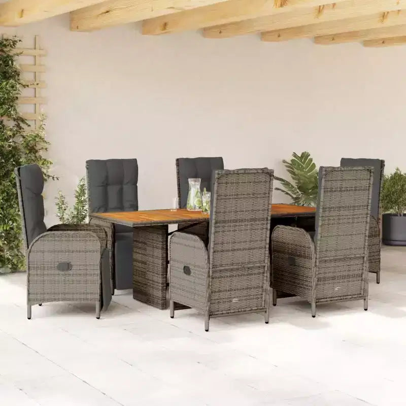 vidaXL Gartensitzgruppe mit Kissen Polyrattan