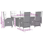 vidaXL Gartensitzgruppe mit Kissen Polyrattan