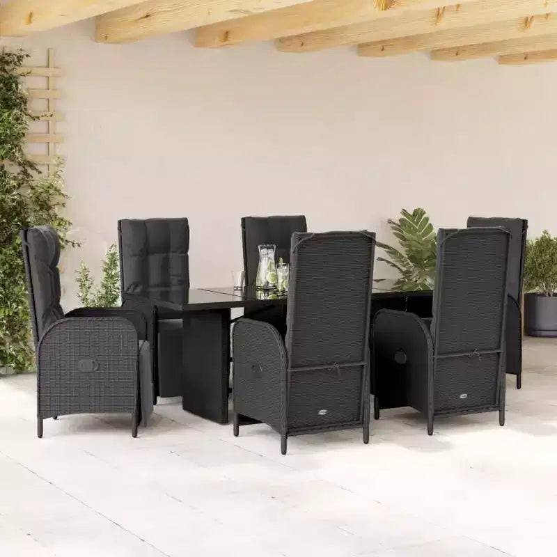 vidaXL Gartensitzgruppe mit Kissen Polyrattan