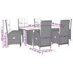 vidaXL Gartensitzgruppe mit Kissen Polyrattan