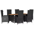 vidaXL Outdoor Dining Set with Cushions Poly Rattan