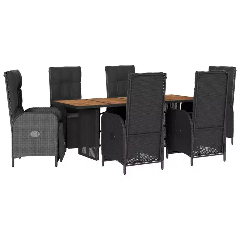 vidaXL Outdoor Dining Set with Cushions Poly Rattan