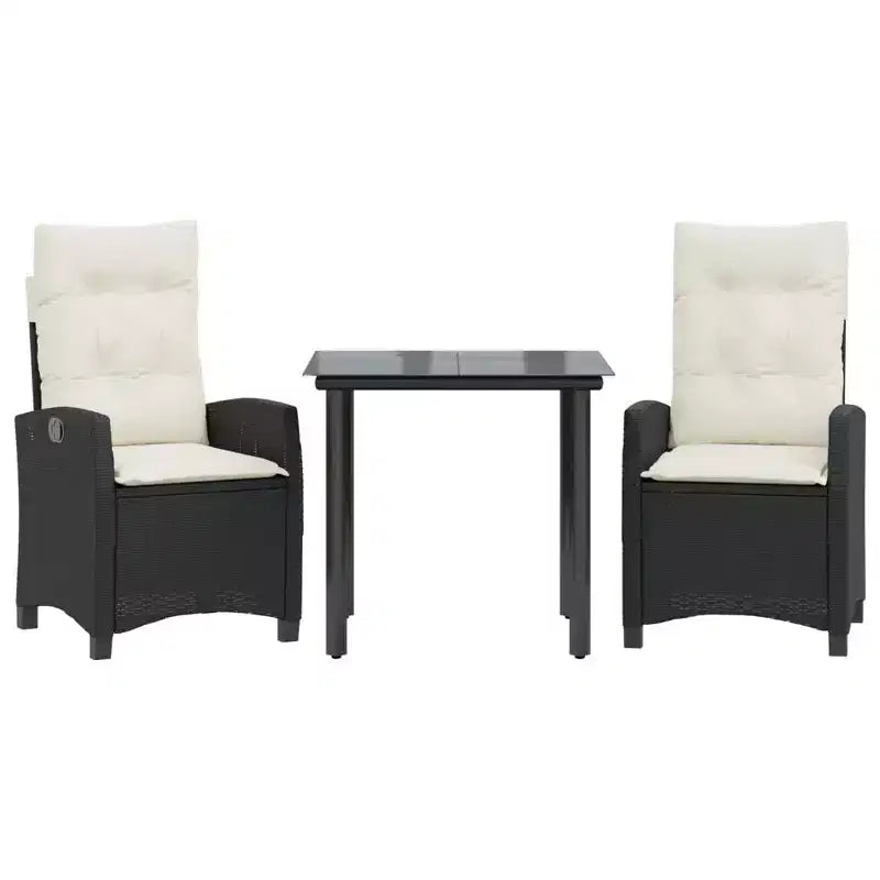 vidaXL Patio Dining Set in Poly Rattan with Cushions