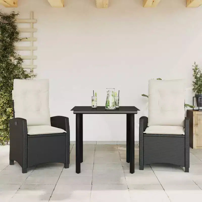 vidaXL Gartensitzgruppe aus Polyrattan mit Kissen