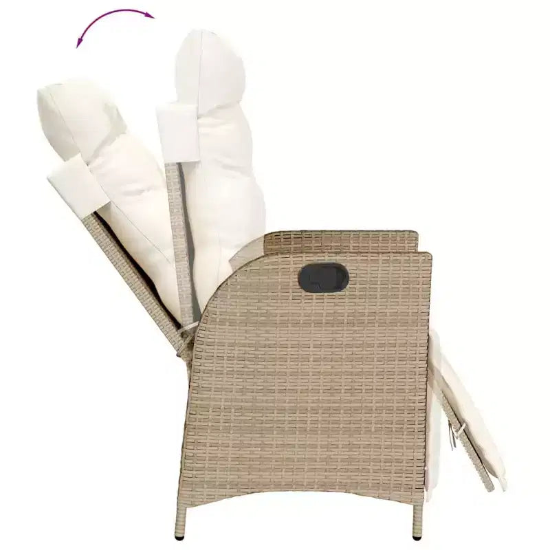 vidaXL Essgruppe mit Kissen aus Polyrattan