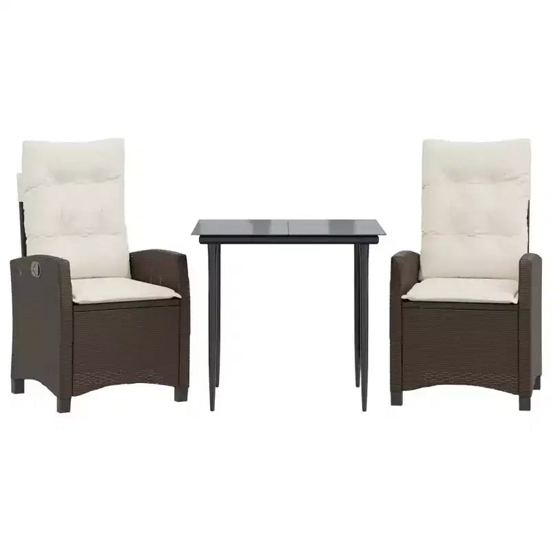 vidaXL Garden Dining Set with Cushions - Poly Rattan