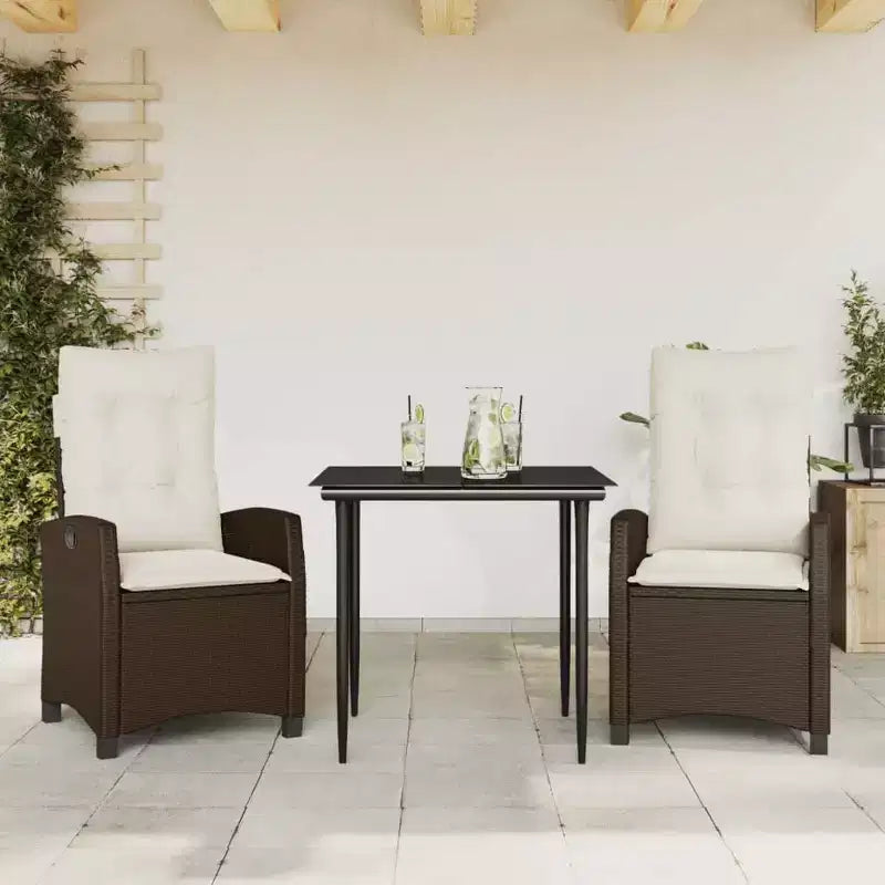 vidaXL Garten-Essgruppe mit Kissen - Polyrattan