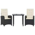 vidaXL Adjustable Garden Dining Set - Poly Rattan with Cushions