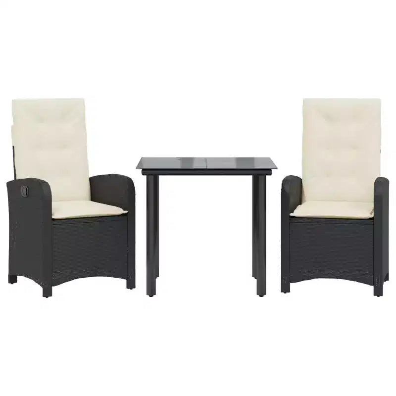 vidaXL Adjustable Garden Dining Set - Poly Rattan with Cushions