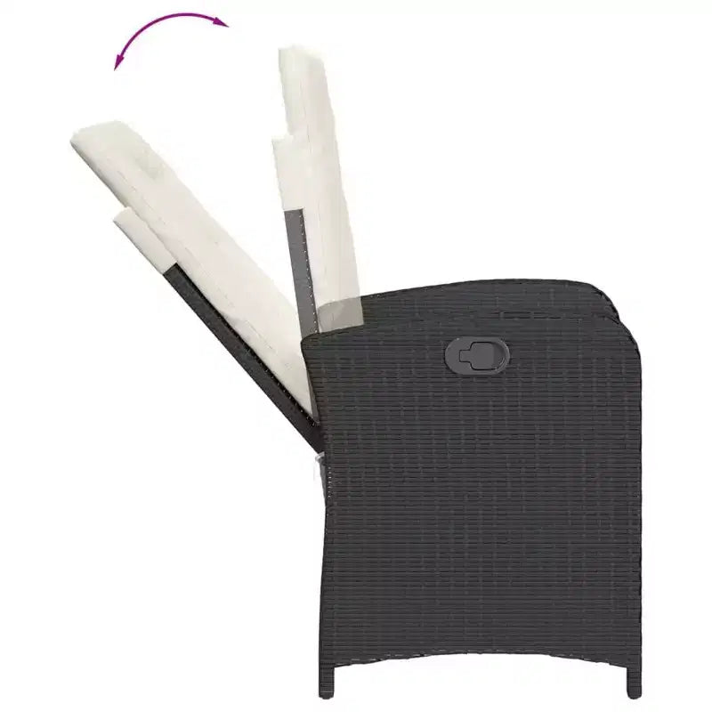 vidaXL Verstellbares Garten-Ess-Set - Polyrattan mit Kissen