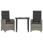 vidaXL Patio Dining Set with Cushions Poly Rattan