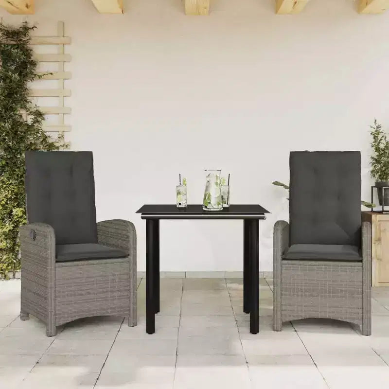vidaXL Garten Essgruppe mit Kissen Polyrattan