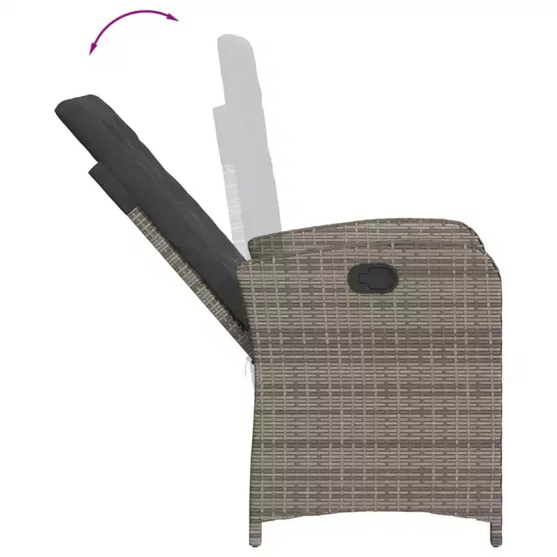 vidaXL Garten Essgruppe mit Kissen Polyrattan