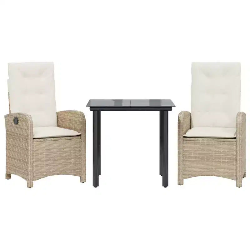 vidaXL Outdoor Garden Dining Set with Cushions in Wicker
