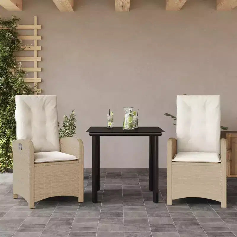 vidaXL Gartensitzgruppe mit Kissen aus Polyrattan