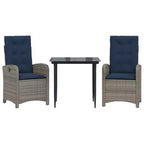 vidaXL Outdoor Dining Set with Cushions and Poly Rattan
