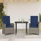 vidaXL Essgruppe für den Außenbereich mit Kissen und Polyrattan