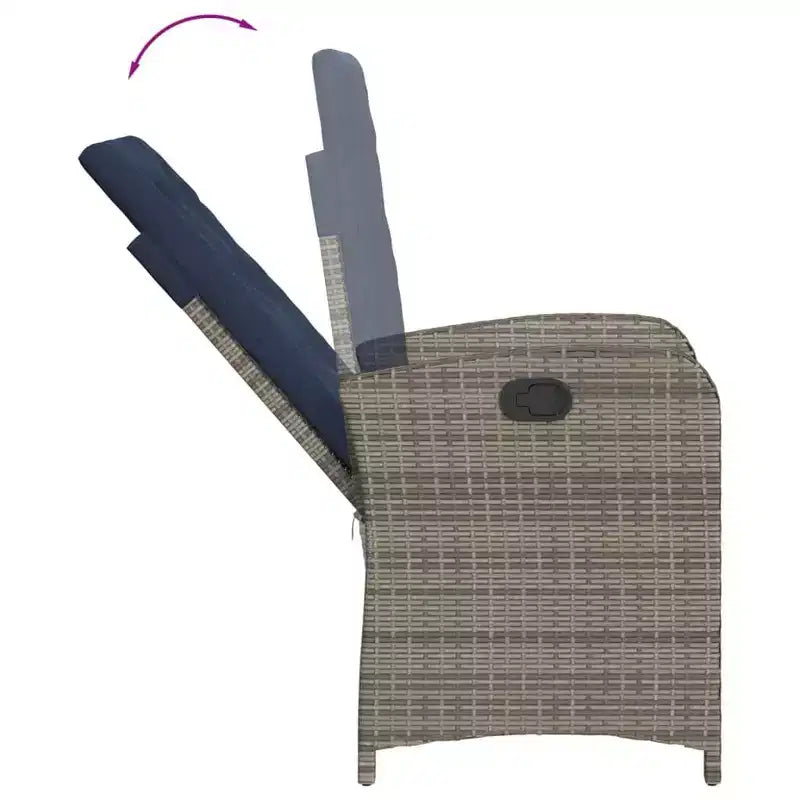 vidaXL Essgruppe für den Außenbereich mit Kissen und Polyrattan