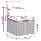 vidaXL Loungesofa-Set mit Kissen – und Polyrattan