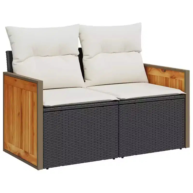 vidaXL Loungesofa-Set mit Kissen – und Polyrattan