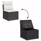 vidaXL Loungesofa-Set mit Kissen – und Polyrattan