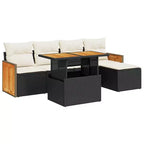 vidaXL Outdoor Sofa Set with Cushions - and Poly Rattan