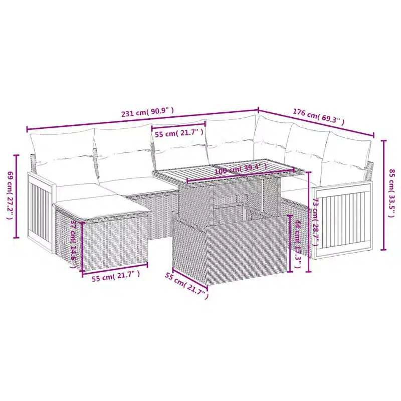 vidaXL Gartensofa-Set