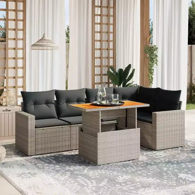 vidaXL Modulares Garten-Sofa-Set mit Kissen
