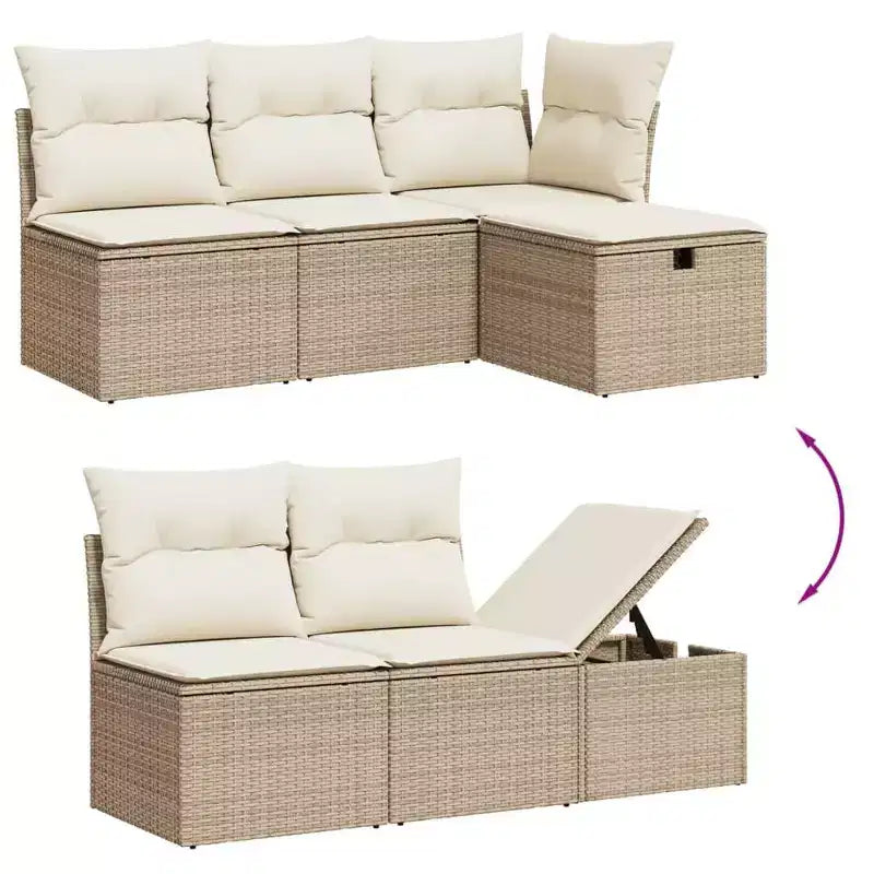 vidaXL Modulares Garten-Sofa-Set mit Kissen in verschiedenen Farben
