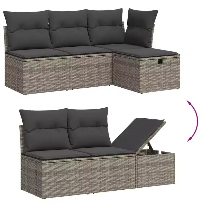 vidaXL Modulares Garten-Sofa-Set mit Kissen in verschiedenen Farben