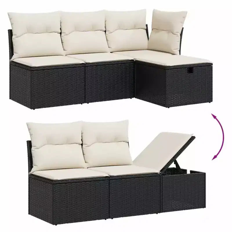 vidaXL Modulares Garten-Sofa-Set mit Kissen in verschiedenen Farben