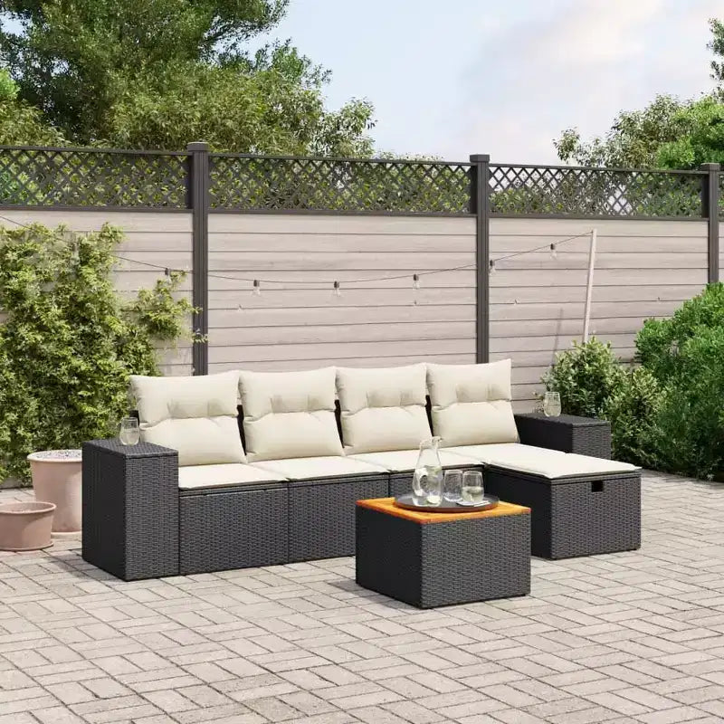 VidaXL Garten-Sofa-Set mit Kissen - Polyrattan