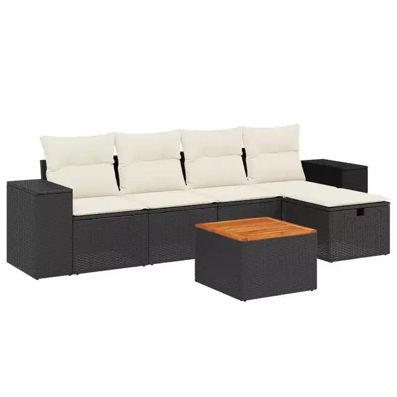 VidaXL Garten-Sofa-Set mit Kissen - Polyrattan
