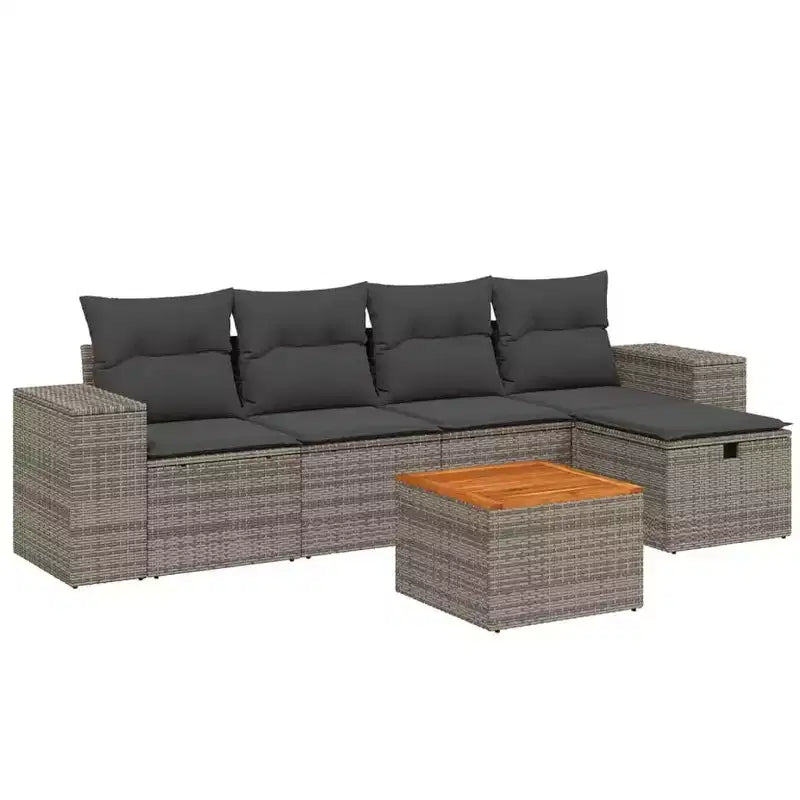 VidaXL Garten-Sofa-Set mit Kissen - Polyrattan