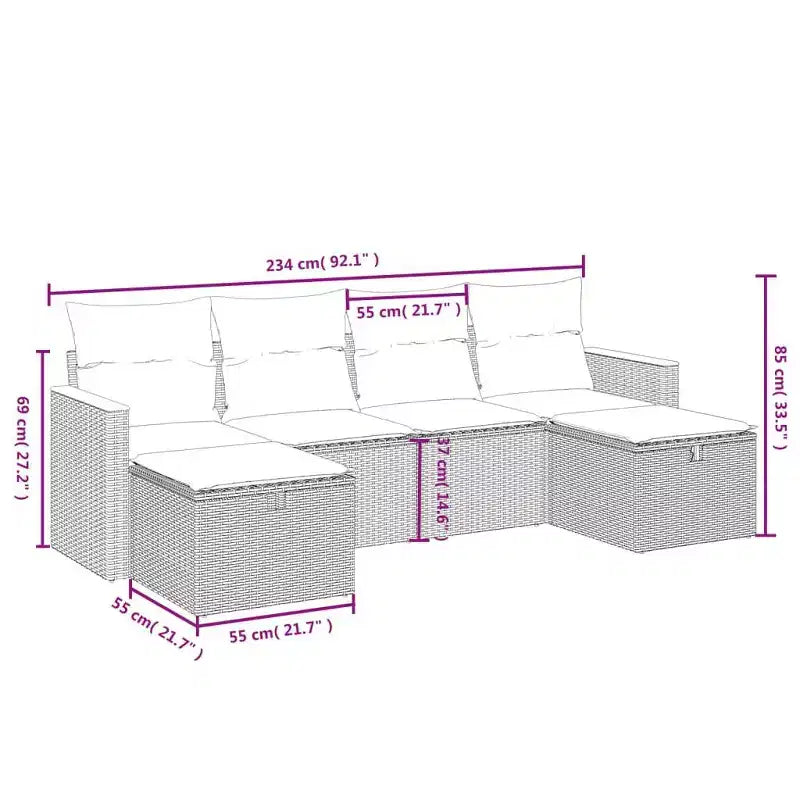 vidaXL Loungesofa-Set