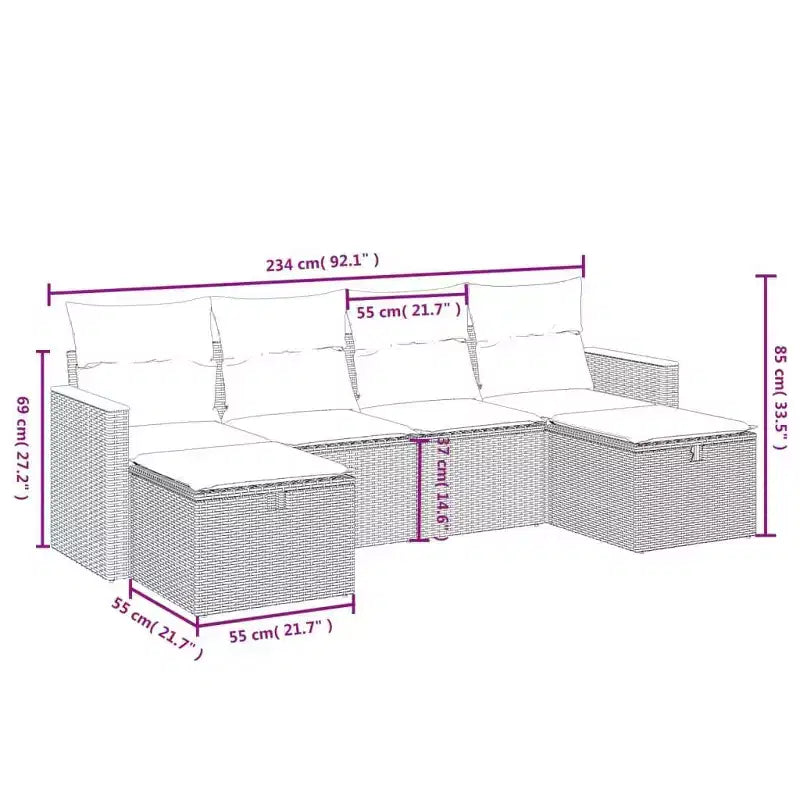 vidaXL Loungesofa-Set