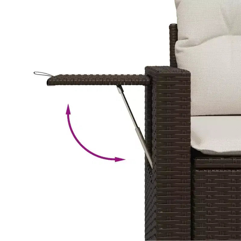 vidaXL Garten-Sofa-Set mit Kissen aus Polyrattan