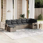 vidaXL Garten-Sofa-Set mit Kissen aus Polyrattan
