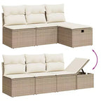 vidaXL Garten-Sofa-Set mit Kissen aus Polyrattan