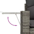 vidaXL Garten-Sofa-Set mit Kissen aus Polyrattan