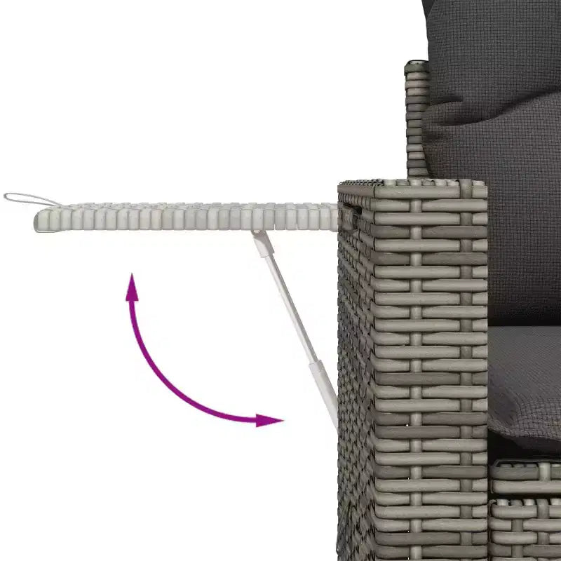 vidaXL Garten-Sofa-Set mit Kissen aus Polyrattan