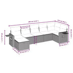 vidaXL Garten-Sofa-Set mit Kissen aus Polyrattan